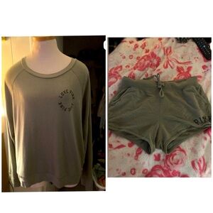 Green Victoria’s Secret sweater co ord set